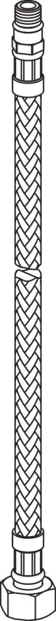 Druckschlauch mit flexibler spiralförmiger Struktur und zwei Standardanschlüssen. Produkt von Ideal Standard.